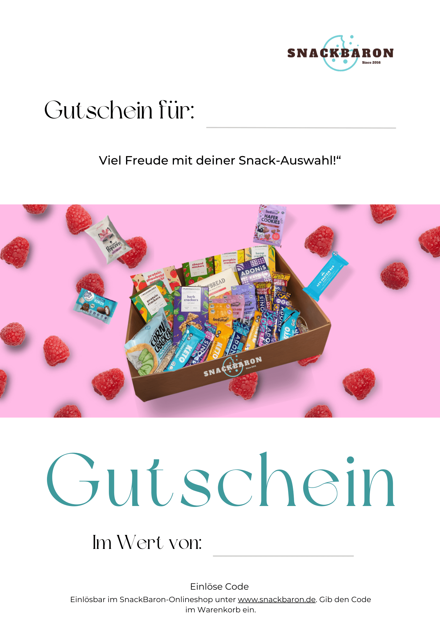 SnackBaron-Gutschein: Snacks, die begeistern!