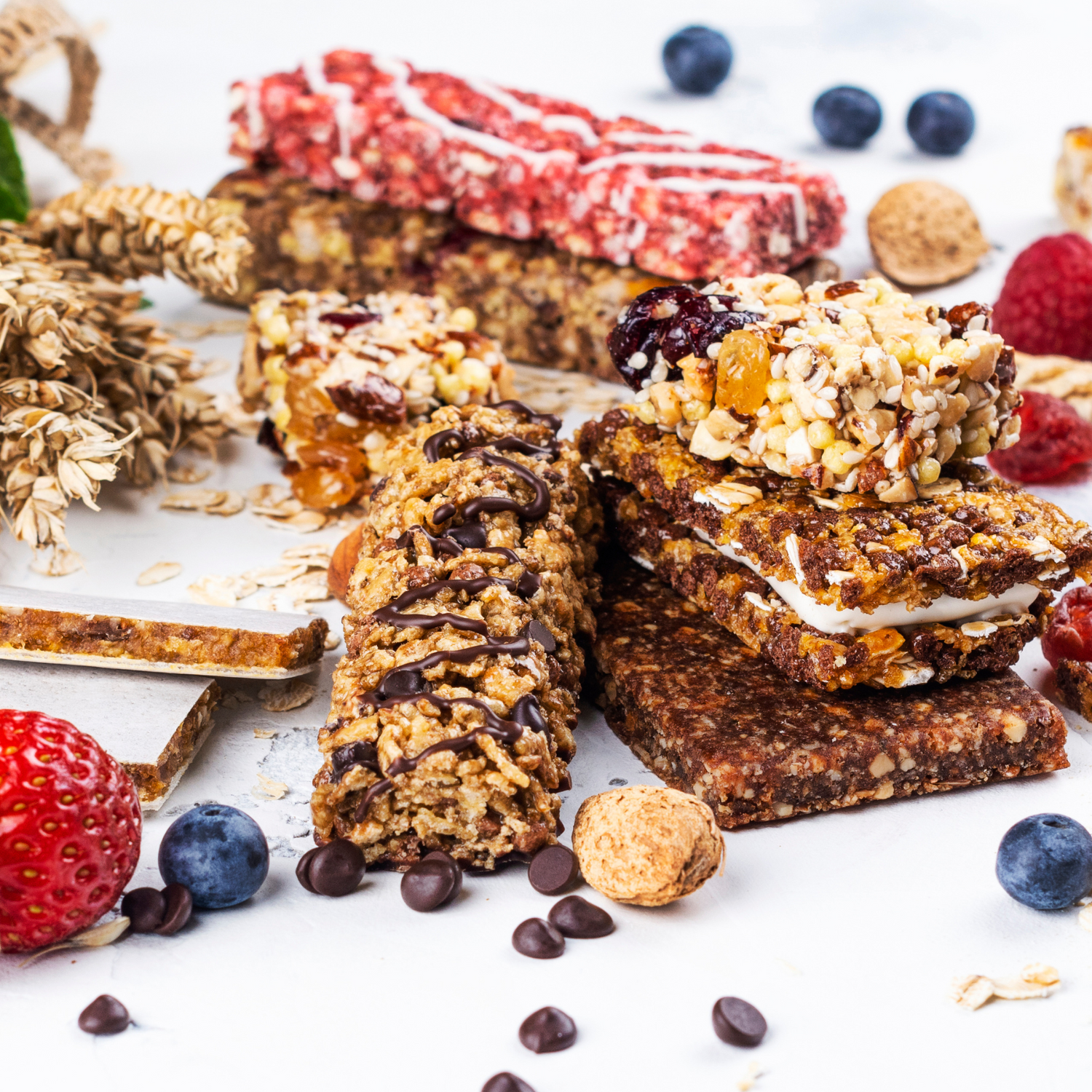 Auswahl gesunder Snacks aus SnackBaron-Produktliste für die Mensa